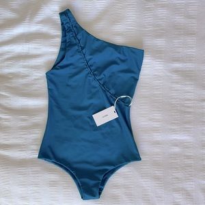 Mikoh Blue One-Shoulder Swim One Piece